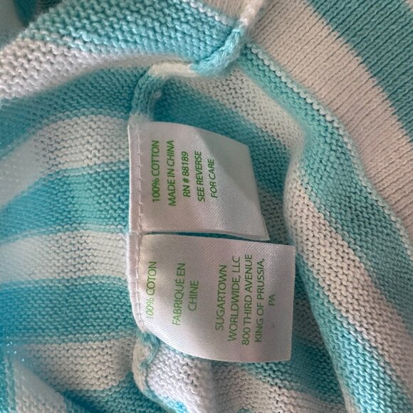 Lilly Pulitzer Womens Striped Cotton Sweater S Blue White/Aqua - Picture 4 of 9